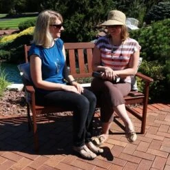 Sunnydaze Decor Sunnydaze Outdoor Meranti Wood With Teak Oil Finish Modern Rustic Wooden 2-Person Bench Seat - Brown -Sunnydaze Decor Store GUEST cfad16fd 2bf6 4ac0 86e5 4b90fde95bb0