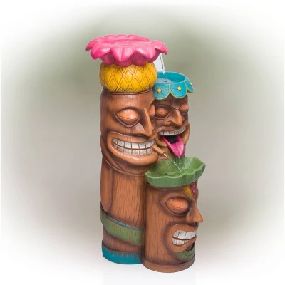 35" 3-Tier Tiki Fountain - Alpine Corporation 5 35" 3-Tier Tiki Fountain - Alpine Corporation - Image 3