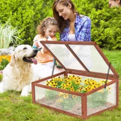 Costway Garden Portable Wooden Green House Cold Frame Raised Plants Bed Protection -Sunnydaze Decor Store GUEST d0261539 0a20 4adc acc2 b651377d7e87