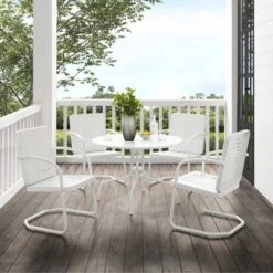 Bates 5pc Outdoor Dining Set - White - Crosley -Sunnydaze Decor Store GUEST d113868d d06c 4dfc b7e7 4793d8f7c631