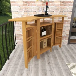 Patio Bar Table Teak - Olivia & May -Sunnydaze Decor Store GUEST d15bcbfe 2cc4 423a a4fa dc7d4ea1a6d4