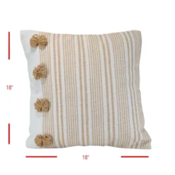 Brown Striped Hand Woven 18x18" Outdoor Decorative Throw Pillow With Pulled Yarn Bouquets - Foreside Home & Garden 11 Brown Striped Hand Woven 18x18" Outdoor Decorative Throw Pillow With Pulled Yarn Bouquets - Foreside Home & Garden -Sunnydaze Decor Store GUEST d17c7191 850c 4b54 8c1c 8e142bc0fe1c