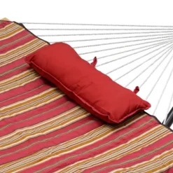 Patio 12' Hammock & Stand Set - Natural/Red/Brown -Sunnydaze Decor Store GUEST d18f483e f6ab 45b7 a794 7040094d89d7