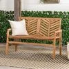 Slatted Chevron Acacia Wood Patio Loveseat – Saracina Home -Sunnydaze Decor Store GUEST d191a47e fd48 483e 8062 5f7d7c651384