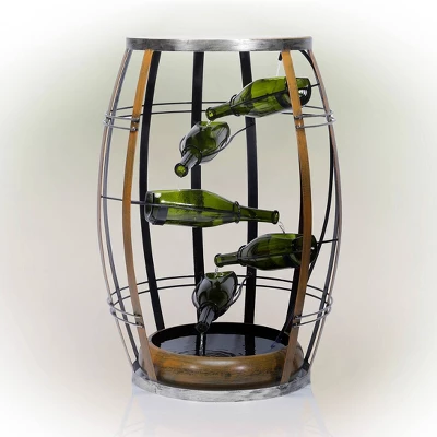 31" Metal Fountain With Tiered Glass Bottles Brown - Alpine Corporation 4 31" Metal Fountain With Tiered Glass Bottles Brown - Alpine Corporation - Image 2