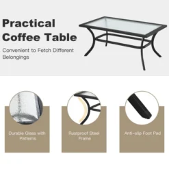 Costway 4 PCS Patio Furniture Set Cushion Sofa Loveseat Sectional Garden Deck Poolside -Sunnydaze Decor Store GUEST d27fca52 d7e7 4f16 a20b 6da08f7a010d