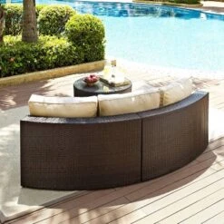 Catalina 2pc Outdoor Wicker Sectional Set - Sand - Crosley -Sunnydaze Decor Store GUEST d2912708 0dd4 4bbe 9019 2b536cc3cc6b