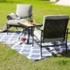 3pc Bistro Steel Patio Dining Set With Arm Chairs - Gray - Lokatse