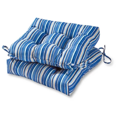 Set Of 2 Coastal Stripe Outdoor Seat Cushions - Kensington Garden 9 Set Of 2 Coastal Stripe Outdoor Seat Cushions - Kensington Garden - Image 7