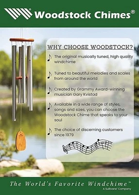 Woodstock Wind Chimes Signature Collection, Wind Fantasy Chime, 24'' Silver Wind Chime 9 Woodstock Wind Chimes Signature Collection, Wind Fantasy Chime, 24'' Silver Wind Chime - Image 7