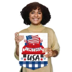 Big Dot Of Happiness Patriotic Truck - Outdoor Home Decorations - Double-Sided Red Vintage Pickupá Garden Flag - 12 X 15.25 Inches -Sunnydaze Decor Store GUEST d42190e6 da9c 49ab a8b3 3d930b199402