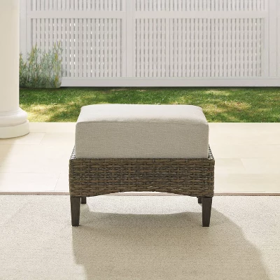 Rockport Outdoor Ottoman - Oatmeal/Light Brown - Crosley 4 Rockport Outdoor Ottoman - Oatmeal/Light Brown - Crosley - Image 2