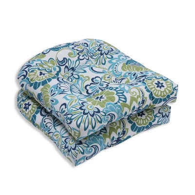 2pc Zoe Mallard Wicker Seat Cushions - Pillow Perfect 5 2pc Zoe Mallard Wicker Seat Cushions - Pillow Perfect - Image 3