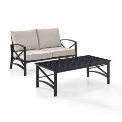 Crosley 2pc Kaplan Outdoor Patio Conversation Set -Sunnydaze Decor Store GUEST d4a0310b 5bad 4da9 bea3 6c8377dbf290