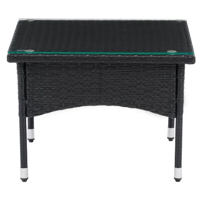Parksville Rattan Side Table - Black - CorLiving 4 Parksville Rattan Side Table - Black - CorLiving - Image 2