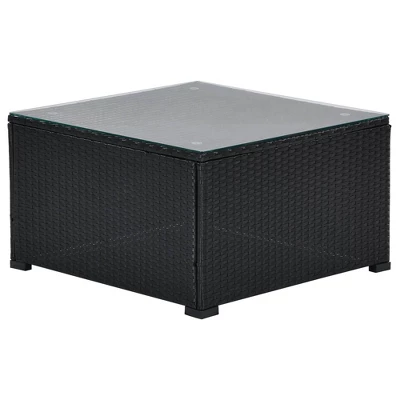 5pc Wicker Patio Sectional Seating Set With Cushions - Black/Blue - GODEER 20 5pc Wicker Patio Sectional Seating Set With Cushions - Black/Blue - GODEER - Image 18