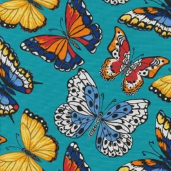 18" X 45" Butterfly Garden Outdoor/Indoor Bench Cushion Turquoise - Pillow Perfect 9 18" X 45" Butterfly Garden Outdoor/Indoor Bench Cushion Turquoise - Pillow Perfect -Sunnydaze Decor Store GUEST d7217bf2 91dd 452d b400 421e824e49f5