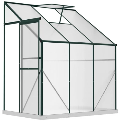 Outsunny Walk-In Garden Greenhouse Aluminum Polycarbonate With Roof Vent For Plants Herbs Vegetables 8 Outsunny Walk-In Garden Greenhouse Aluminum Polycarbonate With Roof Vent For Plants Herbs Vegetables - Image 6