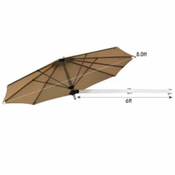 Tangkula 8ft Wall Mounted Cantilever Umbrella Patio Adjustable Tilting Sunshade Umbrella -Sunnydaze Decor Store GUEST d74db936 4453 4a14 a660 6b0b3482b869