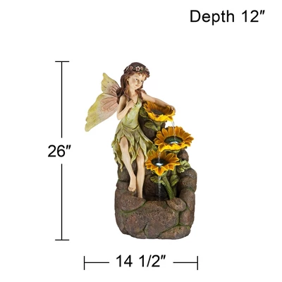John Timberland Garden Fairy With Sunflowers Modern Cascading Outdoor Floor Water Fountain With LED Light 26" For Yard Garden Patio Home Deck Porch 9 John Timberland Garden Fairy With Sunflowers Modern Cascading Outdoor Floor Water Fountain With LED Light 26" For Yard Garden Patio Home Deck Porch - Image 7