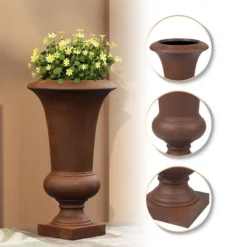 LuxenHome 22.75" H Slim MgO Urn Planter Black -Sunnydaze Decor Store GUEST d90f438c 03aa 46eb 94f0 40cf98233d6d