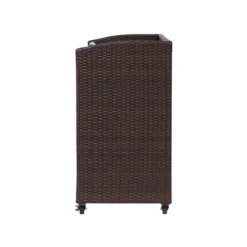 Teamson Home 39.5" Veronica Rolling Outdoor PE Rattan Bar Cart With Storage, Brown -Sunnydaze Decor Store GUEST d9d343d8 b055 45c1 a5c5 208ad0ab44a7