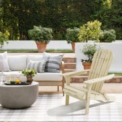 LuxenHome Unfinished Hemlock Wood Outdoor Adirondack Chair -Sunnydaze Decor Store GUEST da39d907 0cf3 4271 9f05 8dc1380072f2