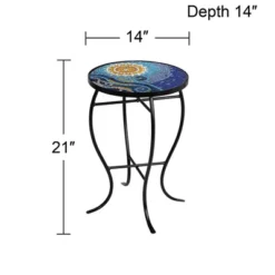 Teal Island Designs Modern Black Round Outdoor Accent Side Table 14" Wide Blue Ocean Mosaic Tabletop Front Porch Patio Home House 13 Teal Island Designs Modern Black Round Outdoor Accent Side Table 14" Wide Blue Ocean Mosaic Tabletop Front Porch Patio Home House -Sunnydaze Decor Store GUEST da6e0bd7 773d 4b0d afde becb641a9870