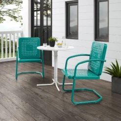 Bates 3pc Outdoor Bistro Set With Table & 2 Chairs - Turquoise - Crosley 14 Bates 3pc Outdoor Bistro Set With Table & 2 Chairs - Turquoise - Crosley -Sunnydaze Decor Store GUEST db1af817 9618 4aa9 a6eb d8cdce56be8a