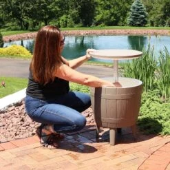 Sunnydaze Decor Sunnydaze Faux Wood Design Patio Bar Cooler Table With Height-Adjustable Tabletop - Driftwood 16 Sunnydaze Decor Sunnydaze Faux Wood Design Patio Bar Cooler Table With Height-Adjustable Tabletop - Driftwood -Sunnydaze Decor Store GUEST db33460d 1ad3 4d5a a88b 6ef5746b88ad