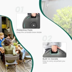 Costway 18'' Patio Fillable Round Umbrella Base Stand Holder Fit Pole 1.5''/1.9'' Weighted -Sunnydaze Decor Store GUEST db58ab8d c181 4887 a3c6 08459bad5f4f