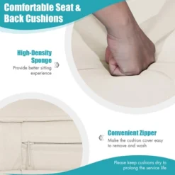 Tangkula Outdoor Porch Swing Bench, Patio Wicker Hanging Swing With Rustproof Chains & Comfortable Cushions Off White/Turquoise/Red/Black -Sunnydaze Decor Store GUEST db8eab7b ef34 4cc3 81c9 bef9999bda7f