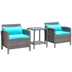 Outsunny 3 Pcs Rattan Wicker Bistro Set With Soft Cushions, Outdoor Conversation Coffee Sets With Glass Table Top And Open Storage Shelf For Patio, Backyard, Garden 18 Outsunny 3 Pcs Rattan Wicker Bistro Set With Soft Cushions, Outdoor Conversation Coffee Sets With Glass Table Top And Open Storage Shelf For Patio, Backyard, Garden -Sunnydaze Decor Store GUEST dbbd250b 9c58 4f76 849c 9a2fc14be5bd