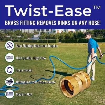 Underhill Garden Hose Nozzle Remover Twist-Ease Kink Eliminator For Kinks, Twist, Tangles, And Cramping With Built-In Swivel, 3/4 Inch Attachment 3 Underhill Garden Hose Nozzle Remover Twist-Ease Kink Eliminator For Kinks, Twist, Tangles, And Cramping With Built-In Swivel, 3/4 Inch Attachment