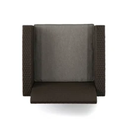 Bedrock 3pc Faux Wicker Chat Set With Fire Pit - Brown/Beige - Christopher Knight Home -Sunnydaze Decor Store GUEST dc17e8eb cc7e 4698 9e16 cdb73789feba