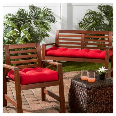 Outdoor Solid Jockey Red Sunbrella Swing/Bench Cushion - Kensington Garden 4 Outdoor Solid Jockey Red Sunbrella Swing/Bench Cushion - Kensington Garden - Image 2