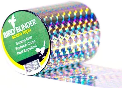 BIRD BLINDER The Original Bird Repellent Scare Tape 147Ft X 2In, Silver 3 BIRD BLINDER The Original Bird Repellent Scare Tape 147Ft X 2In, Silver