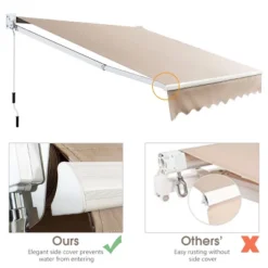 Costway 10' X 8' Retractable Awning Patio Sun Shade W/Crank Handle -Sunnydaze Decor Store GUEST dc882d5d c8c4 428e 8657 a0422a929410