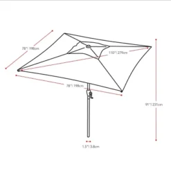 9' Square Titling Market Patio Umbrella With Base - CorLiving -Sunnydaze Decor Store GUEST dd46cc4a ab10 4caa bb74 45606cb01901