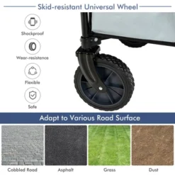 Costway Folding Collapsible Wagon Utility Camping Cart W/Wheels & Adjustable Handle RedGreyNavy -Sunnydaze Decor Store GUEST ddca2638 b4a0 4371 bde1 4e8dc11ed079