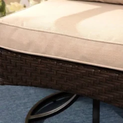 5pc Outdoor Dining Set With Swivel Chairs With Seat & Back Cushions & Square Metal Slat Table With 1.57" Umbrella Hole - Captiva Designs -Sunnydaze Decor Store GUEST ddd601e6 c447 4c78 8477 4fbef2c23906