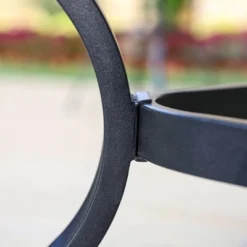 5pc Outdoor Dining Set With Swivel Chairs With Seat & Back Cushions & Square Metal Table With Umbrella Hole - Captiva Designs -Sunnydaze Decor Store GUEST de5b17e8 b8da 422b 9c13 3e294e6481e0 1