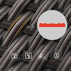 Captiva Designs 7pc Steel & Wicker Outdoor Square Fire Pit Furniture Set With Cushions -Sunnydaze Decor Store GUEST de72dba4 201e 4b5a 8e03 1bd1c38d90ba