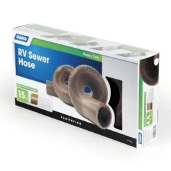 Camco 15' Heavy Duty RV Sewer Hose With High Tensile Strength 15 Mils HTS Vinyl And Steel Wire Core, Compressible To 26'', Brown -Sunnydaze Decor Store GUEST de84c839 dab0 4316 a5f5 fdee99c9b4e2