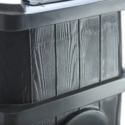 FCMP Outdoor WG4000-GRY Wood Grain Rain Barrel With Flat Back For Environmentally Friendly Watering Of Outdoor Plants, Gardens, And Landscapes, Gray -Sunnydaze Decor Store GUEST dee56c60 6dae 4cbc af7e e49334c87a31