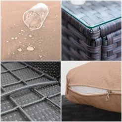 Captiva Designs 7pc Steel & Wicker Outdoor Square Fire Pit Furniture Set With Cushions -Sunnydaze Decor Store GUEST deee0a75 ab87 4ea3 93cc 35dcb58b28fd