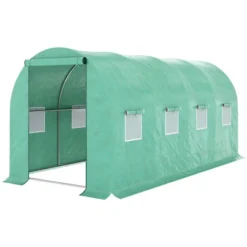 Outsunny Walk-in Tunnel Greenhouse With High-Quality Transparent PE Cover, Zipper Doors, & Windows Green -Sunnydaze Decor Store GUEST df7c324d 3eac 4ae8 b7c8 e0cc7986cbe8