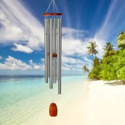 Woodstock Wind Chimes Signature Collection, Amazing Grace Chime, Heavenly 53'' Silver Wind Chime AGXLS