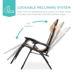 Best Choice Products Oversized Padded Zero Gravity Chair, Folding Outdoor Patio Recliner W/ Headrest, Side Tray -Sunnydaze Decor Store GUEST df8f50ae b7a2 4230 a81d b233666baa91