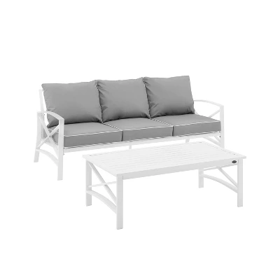 Kaplan 2pc Outdoor Sofa Set - Gray - Crosley 7 Kaplan 2pc Outdoor Sofa Set - Gray - Crosley - Image 5